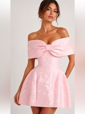 BABYBOO Raquel Pink Mini Dress S Bow Detail